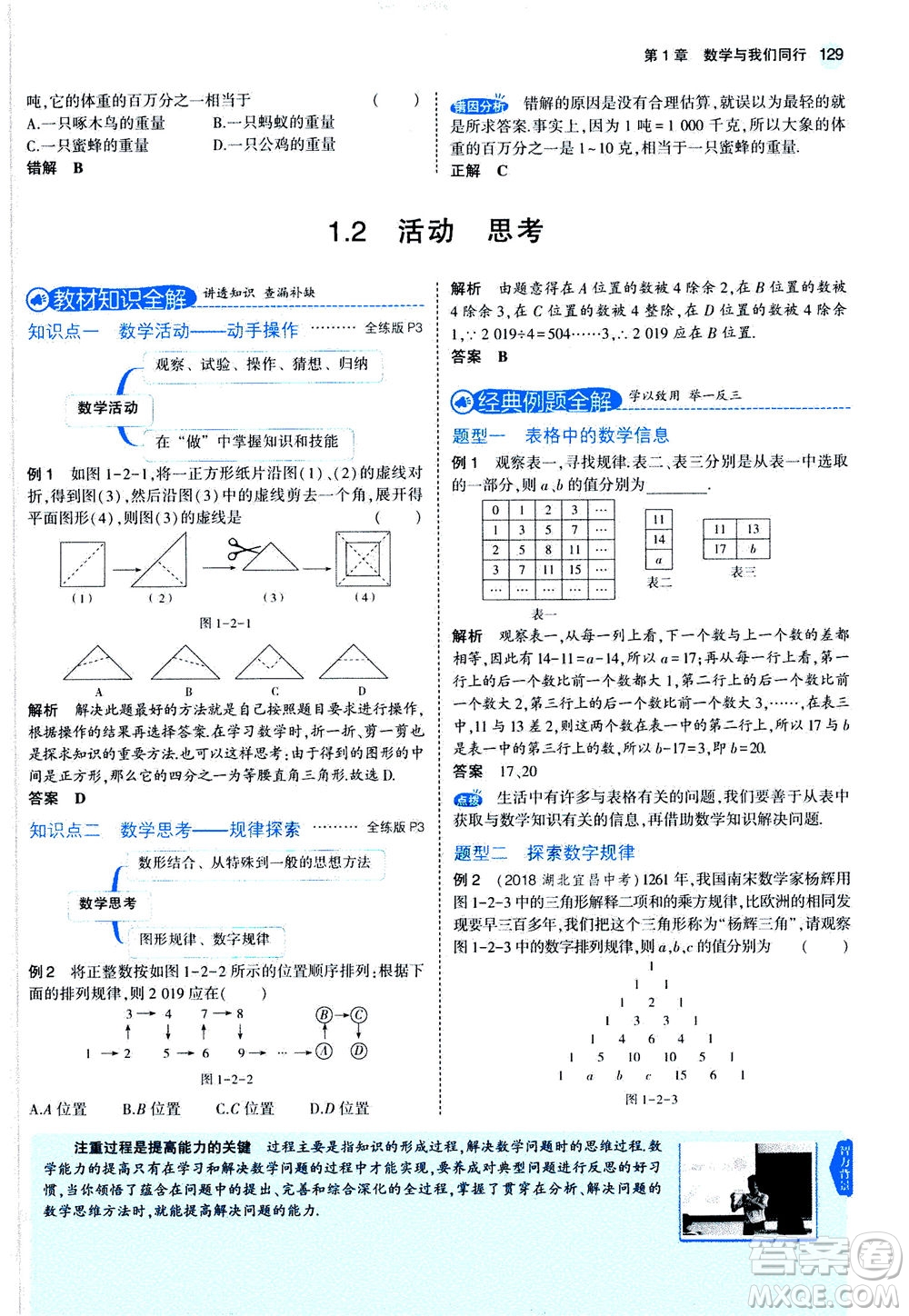 教育科學出版社2020秋5年中考3年模擬全解版初中數(shù)學七年級上冊蘇科版參考答案