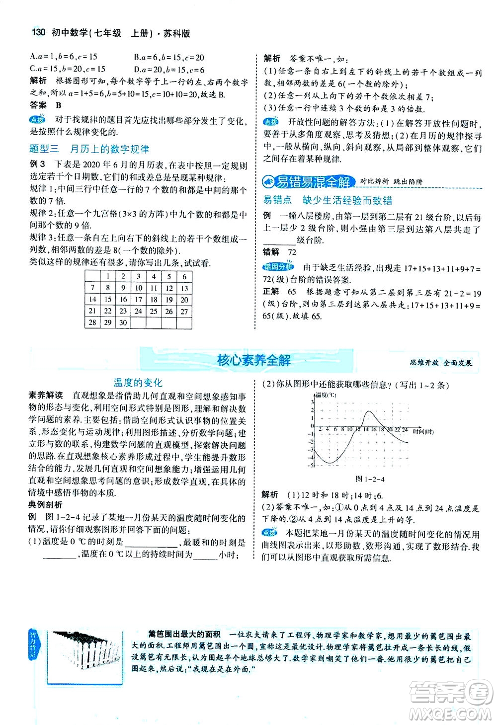 教育科學出版社2020秋5年中考3年模擬全解版初中數(shù)學七年級上冊蘇科版參考答案