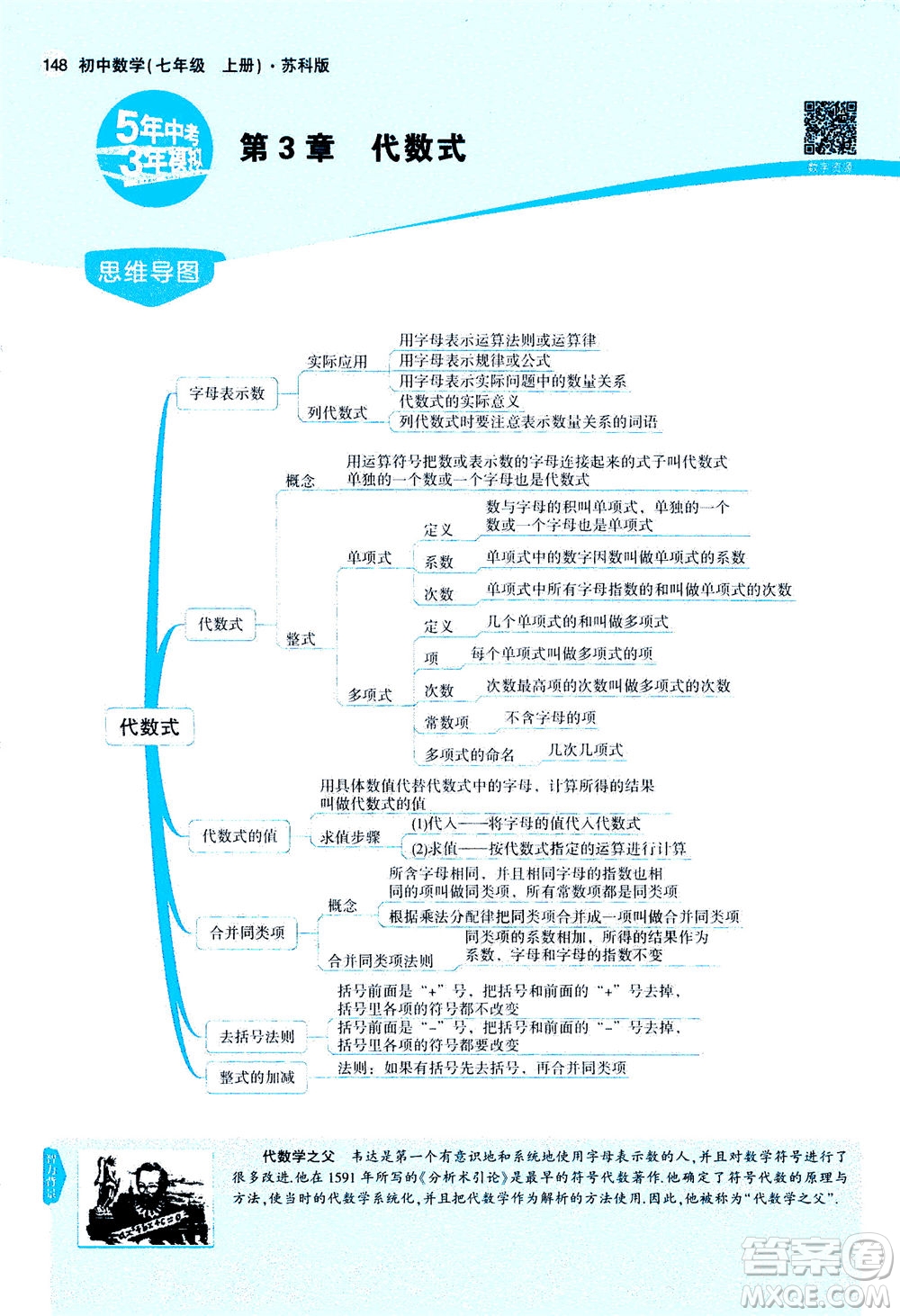 教育科學出版社2020秋5年中考3年模擬全解版初中數(shù)學七年級上冊蘇科版參考答案