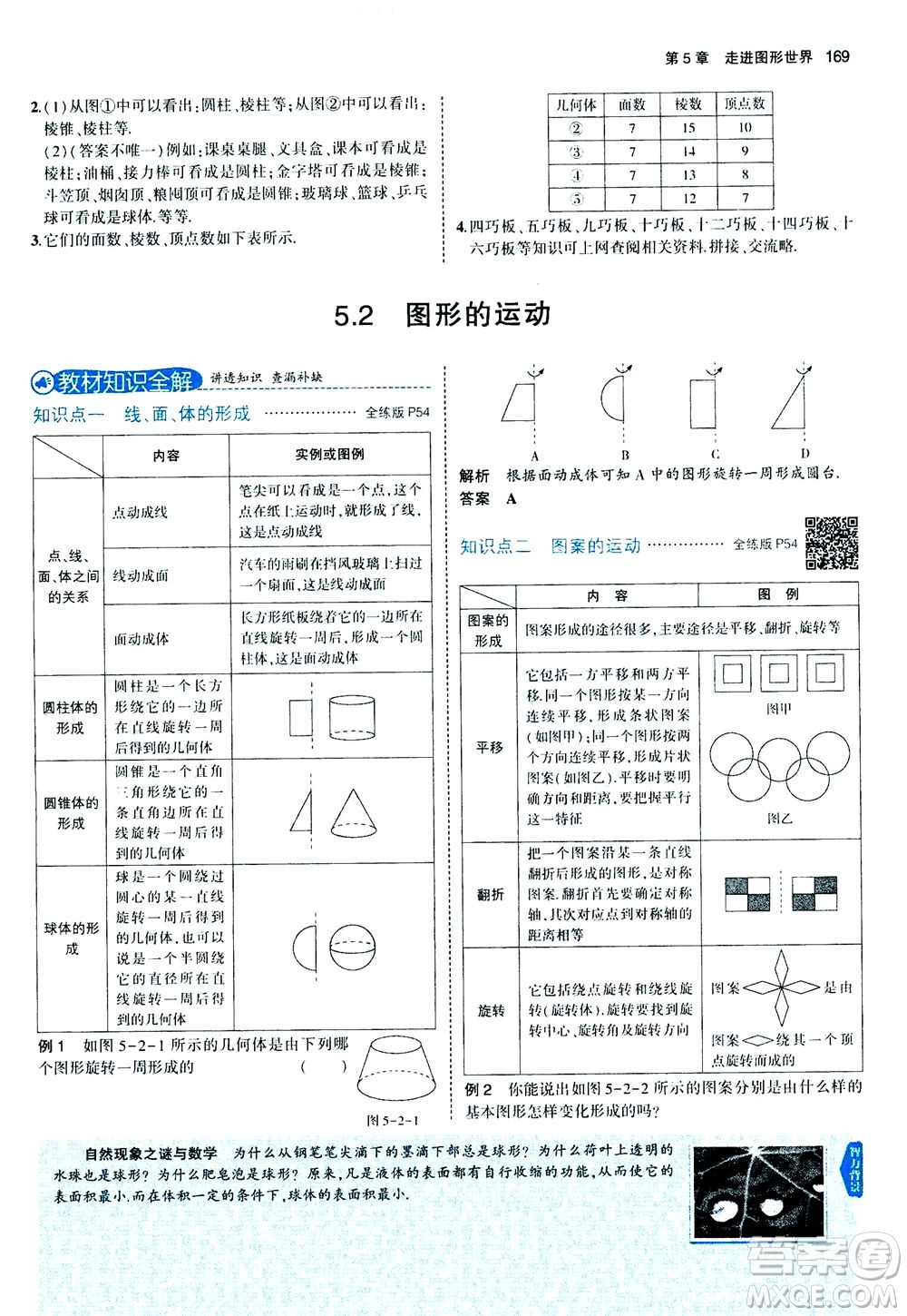 教育科學出版社2020秋5年中考3年模擬全解版初中數(shù)學七年級上冊蘇科版參考答案