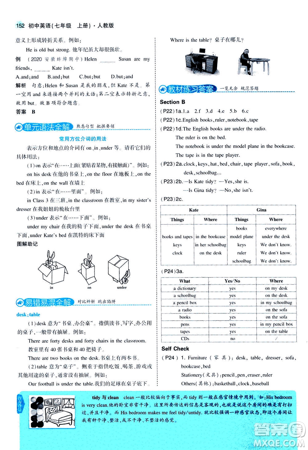 教育科學(xué)出版社2020秋5年中考3年模擬全解版初中英語七年級上冊人教版參考答案