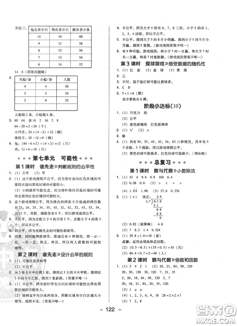 榮德基2020秋新版綜合應(yīng)用創(chuàng)新題典中點(diǎn)五年級數(shù)學(xué)上冊北師版答案