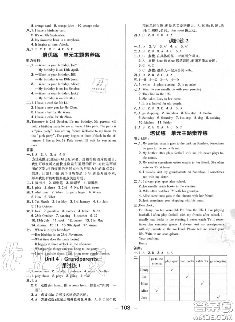 榮德基2020秋新版綜合應(yīng)用創(chuàng)新題典中點五年級英語上冊滬教牛津版答案