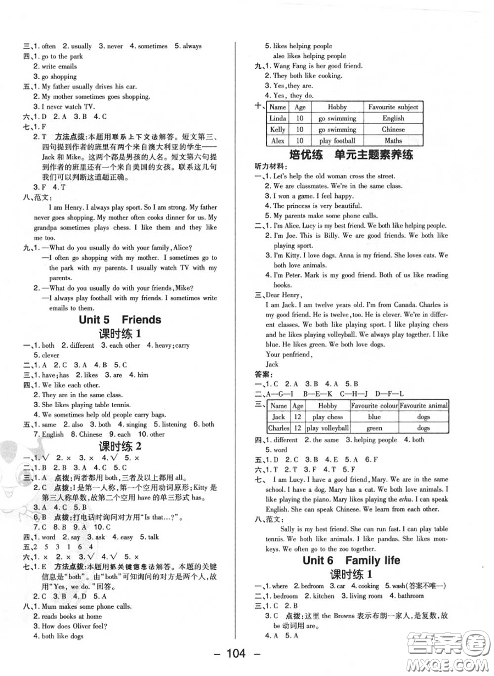 榮德基2020秋新版綜合應(yīng)用創(chuàng)新題典中點五年級英語上冊滬教牛津版答案