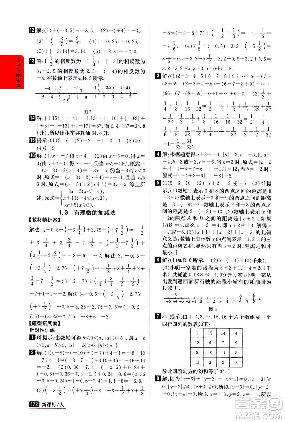 吉林人民出版社2020秋尖子生學(xué)案數(shù)學(xué)七年級上冊新課標人教版參考答案