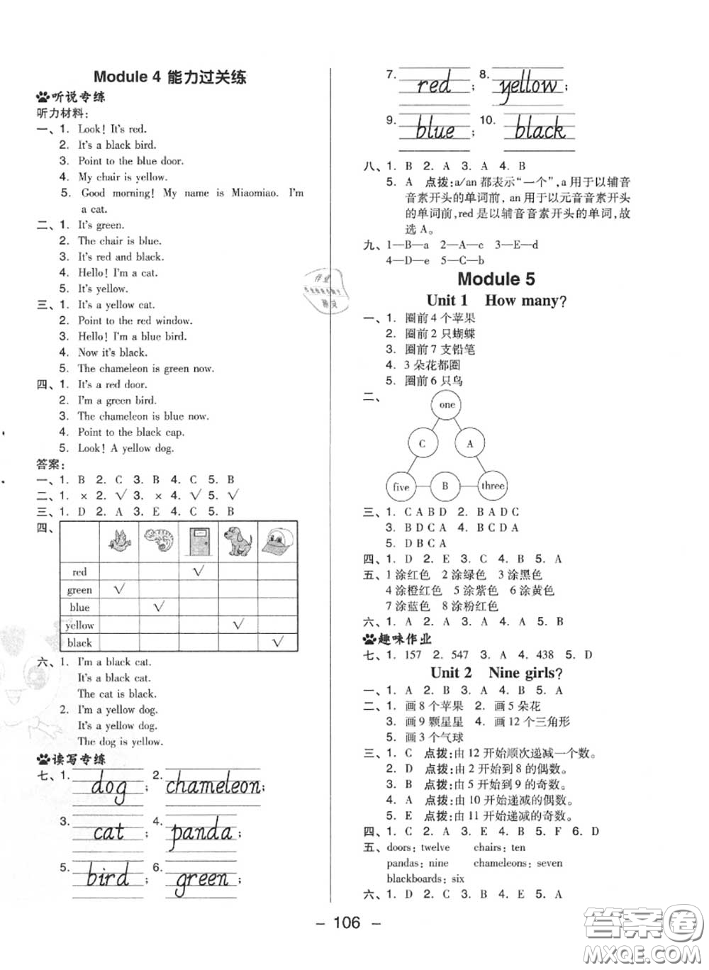 榮德基2020秋新版綜合應(yīng)用創(chuàng)新題典中點(diǎn)三年級英語上冊外研版三起答案