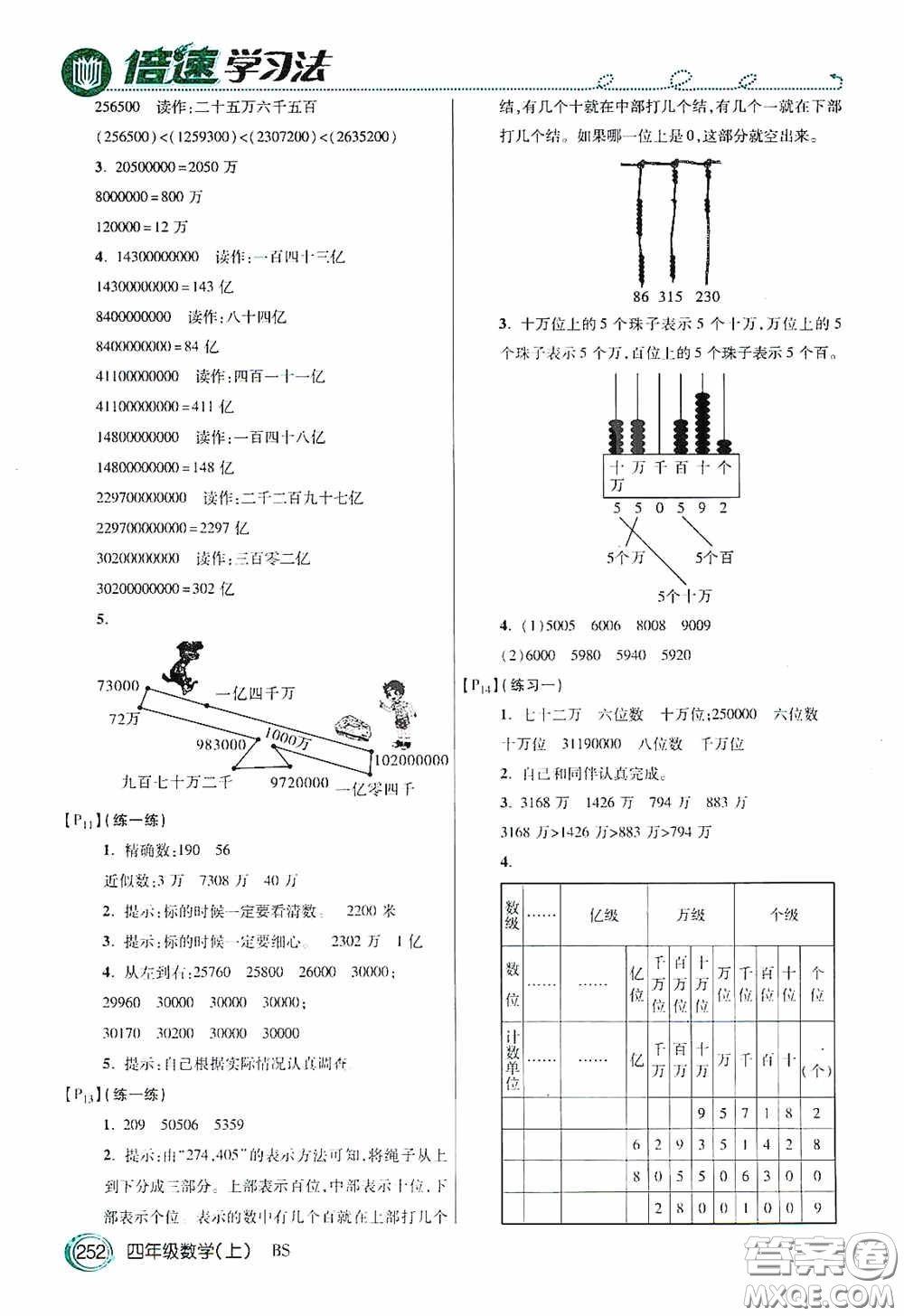 開明出版社2020萬向思維倍速學(xué)習(xí)法四年級數(shù)學(xué)上冊北師大版答案