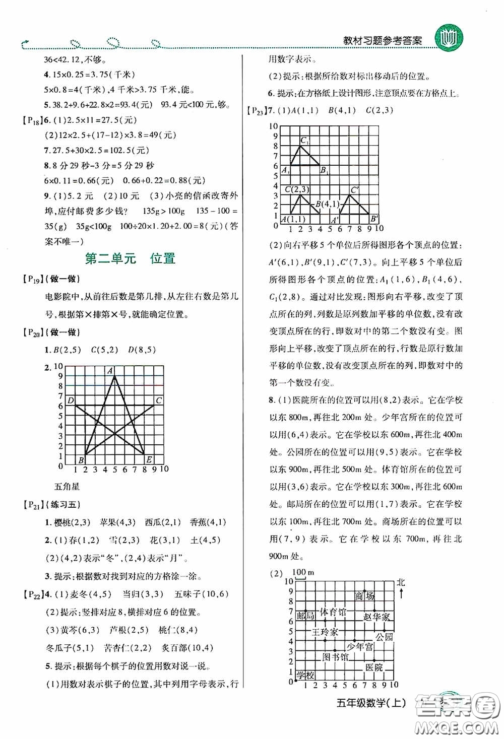 開(kāi)明出版社2020萬(wàn)向思維倍速學(xué)習(xí)法五年級(jí)數(shù)學(xué)上冊(cè)人教版答案