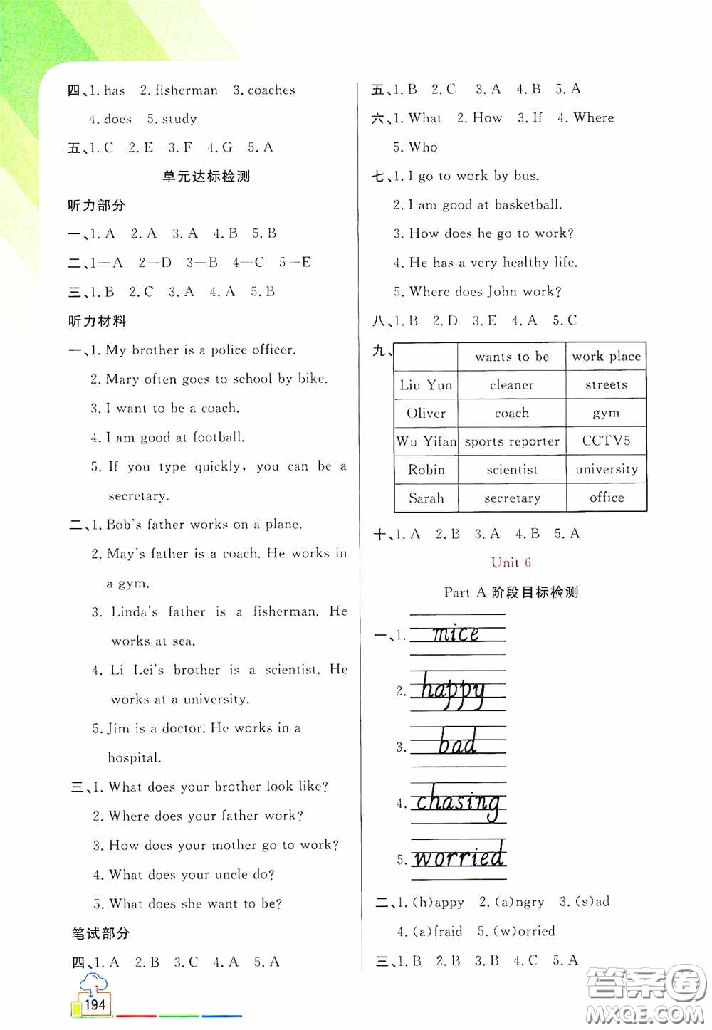 開(kāi)明出版社2020萬(wàn)向思維倍速學(xué)習(xí)法六年級(jí)英語(yǔ)上冊(cè)PEP人教版答案