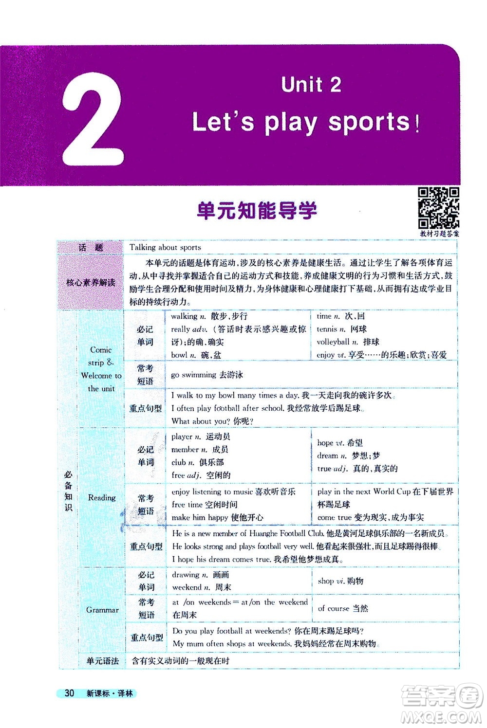 2020秋新教材完全解讀英語七年級上冊新課標(biāo)譯林版參考答案