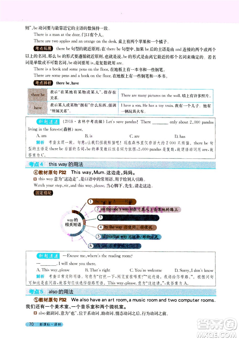 2020秋新教材完全解讀英語七年級上冊新課標(biāo)譯林版參考答案