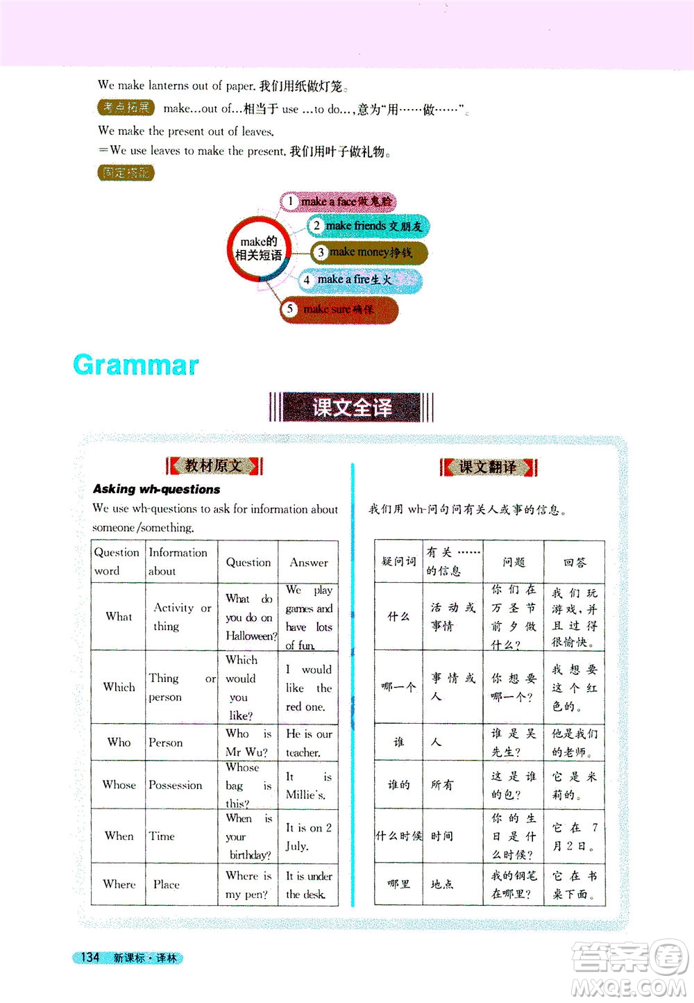 2020秋新教材完全解讀英語七年級上冊新課標(biāo)譯林版參考答案