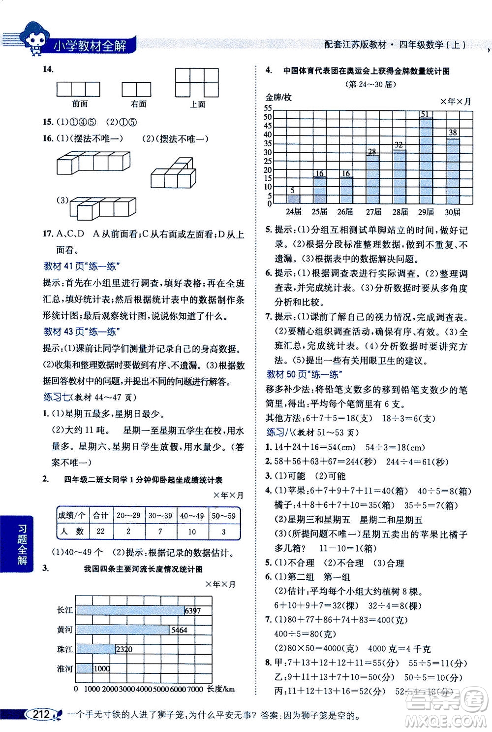 2020秋薛金星小學(xué)教材全解四年級上冊數(shù)學(xué)江蘇版參考答案