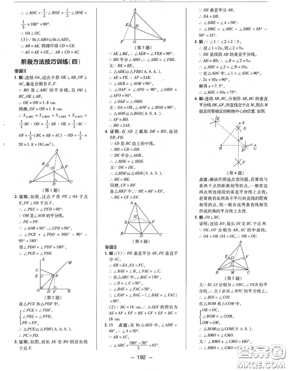 榮德基2020秋新版綜合應用創(chuàng)新題典中點八年級數(shù)學上冊華師版答案