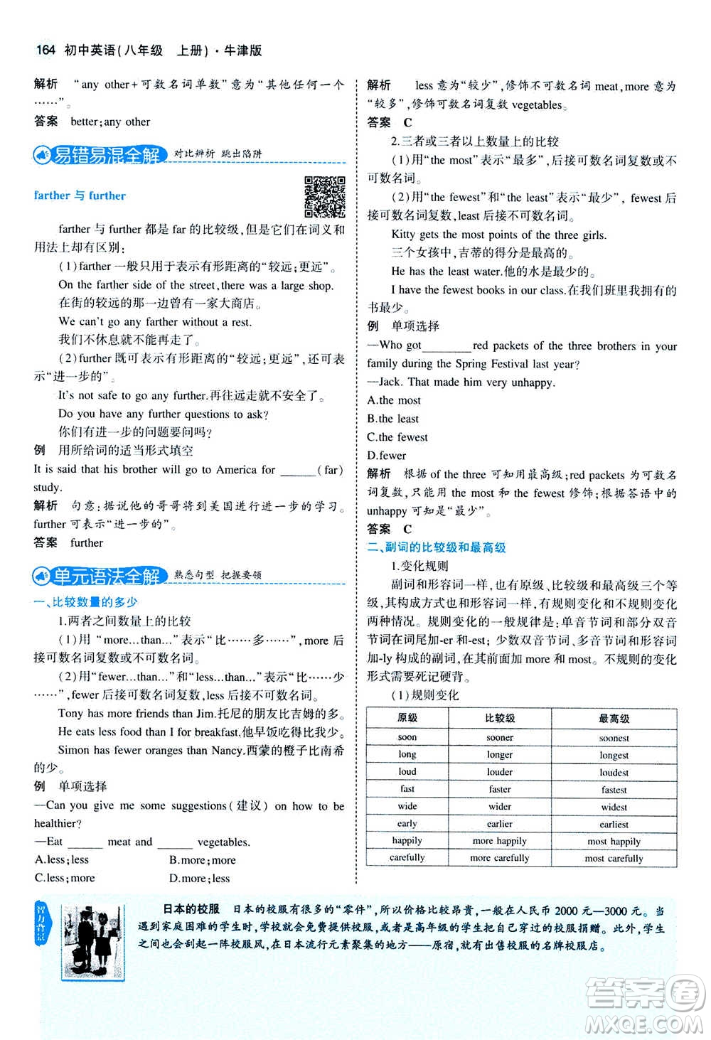 2020秋5年中考3年模擬全練版全解版初中英語八年級(jí)上冊(cè)牛津版參考答案