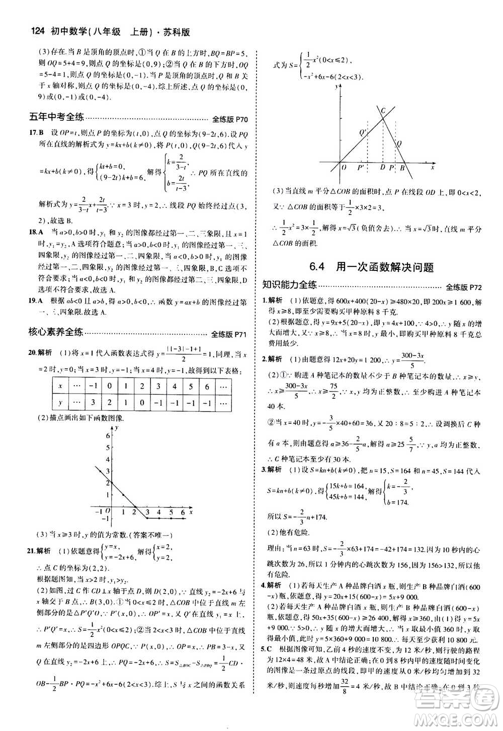 2020秋5年中考3年模擬全練版全解版初中數(shù)學八年級上冊蘇科版參考答案