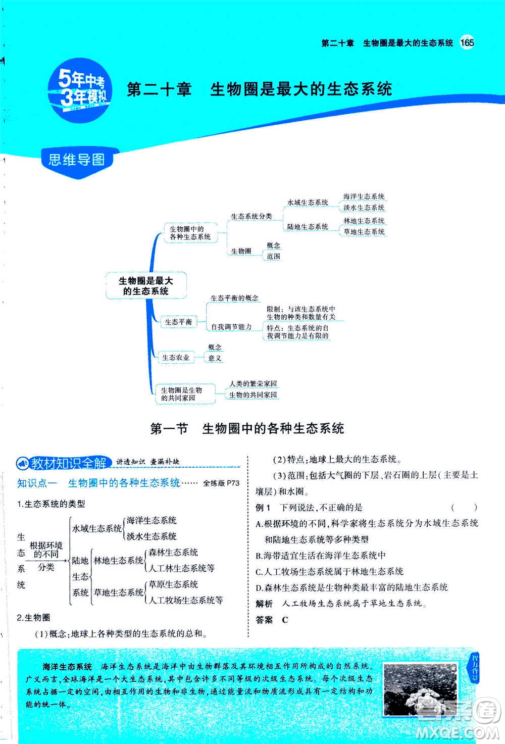 2020秋5年中考3年模擬全練版全解版初中生物八年級(jí)上冊(cè)蘇教版參考答案