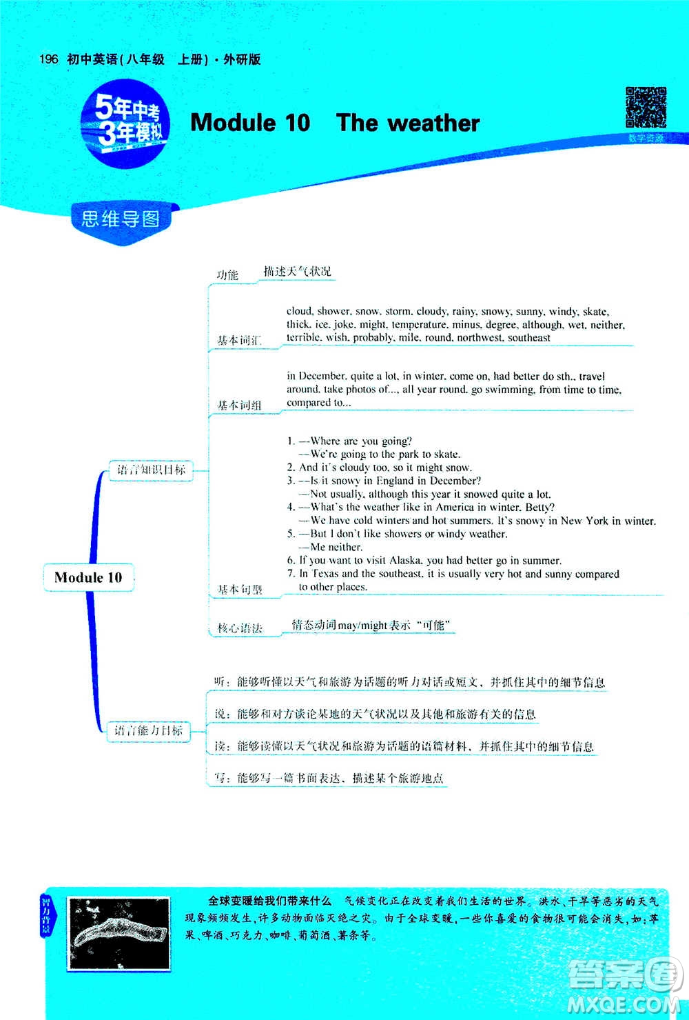 2020秋5年中考3年模擬全練版全解版初中英語(yǔ)八年級(jí)上冊(cè)外研版參考答案