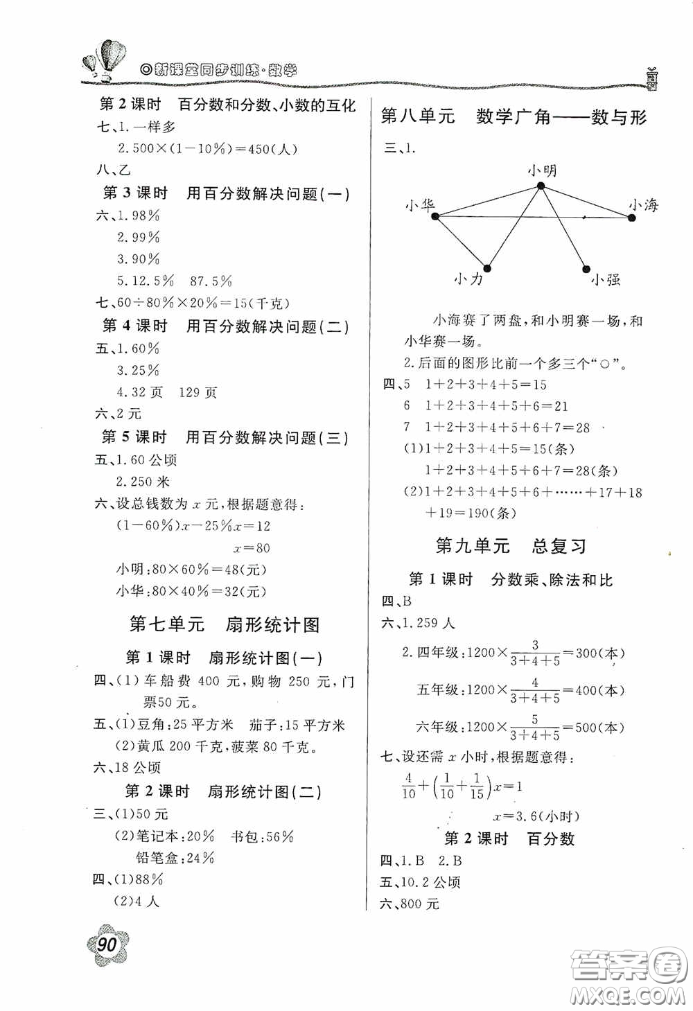 北京教育出版社2020新課堂同步訓練六年級數(shù)學上冊人民教育版答案