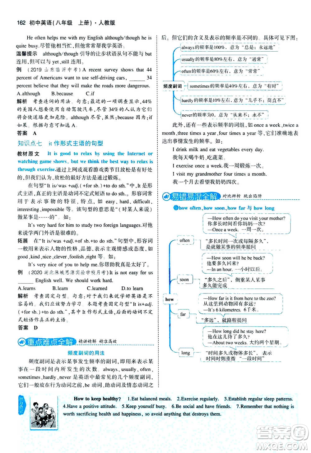 2020秋5年中考3年模擬全練版全解版初中英語八年級上冊人教版參考答案