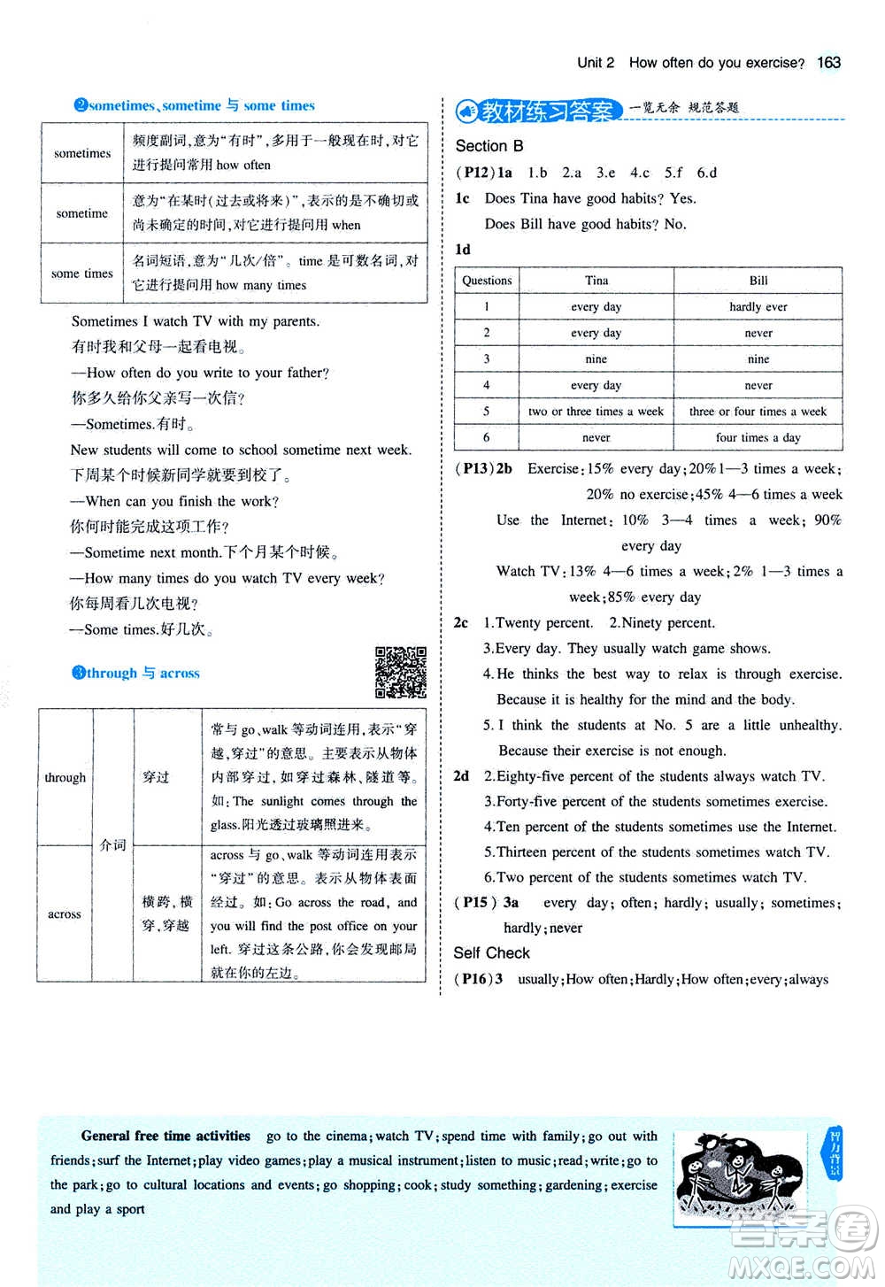 2020秋5年中考3年模擬全練版全解版初中英語八年級上冊人教版參考答案