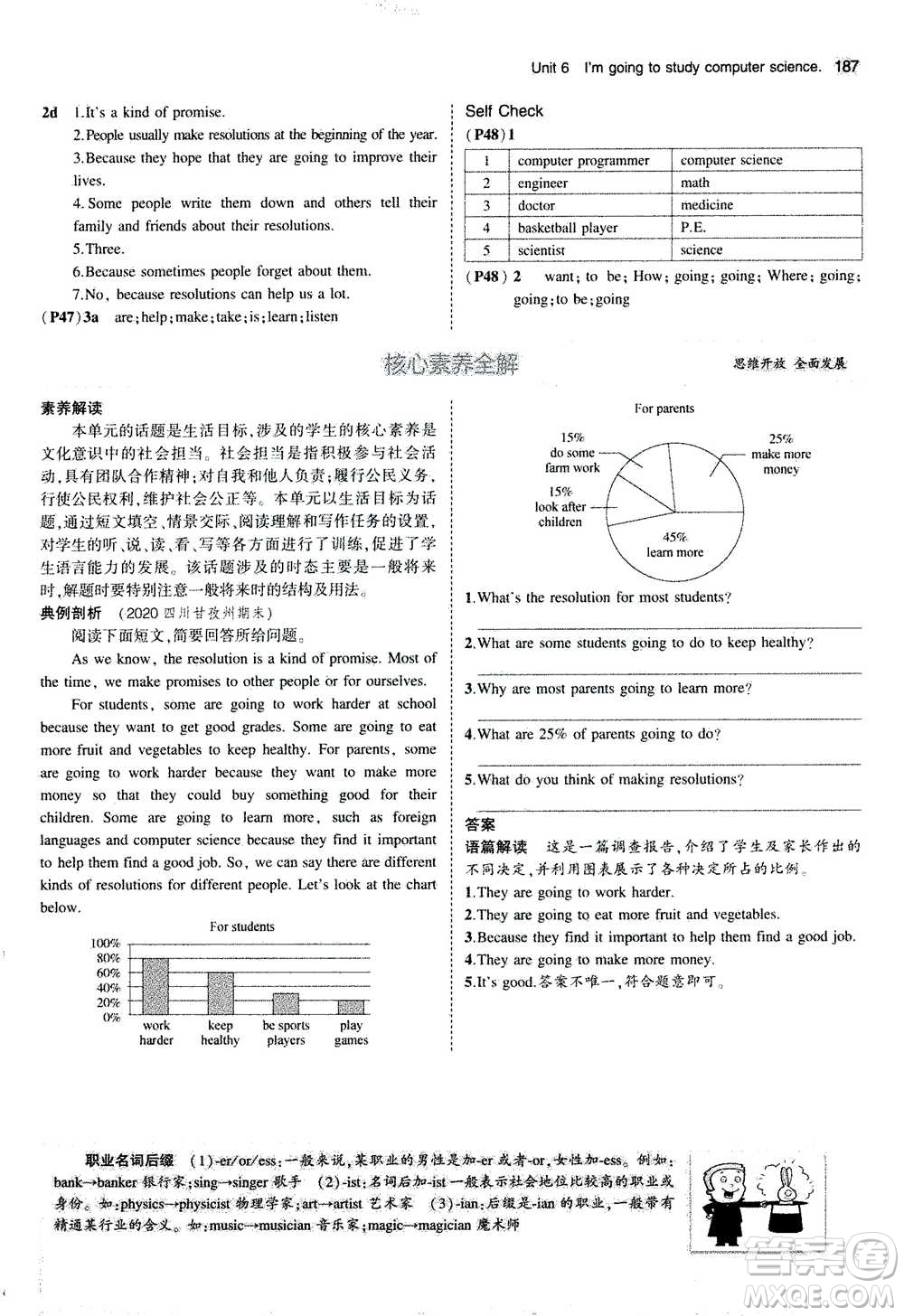 2020秋5年中考3年模擬全練版全解版初中英語八年級上冊人教版參考答案