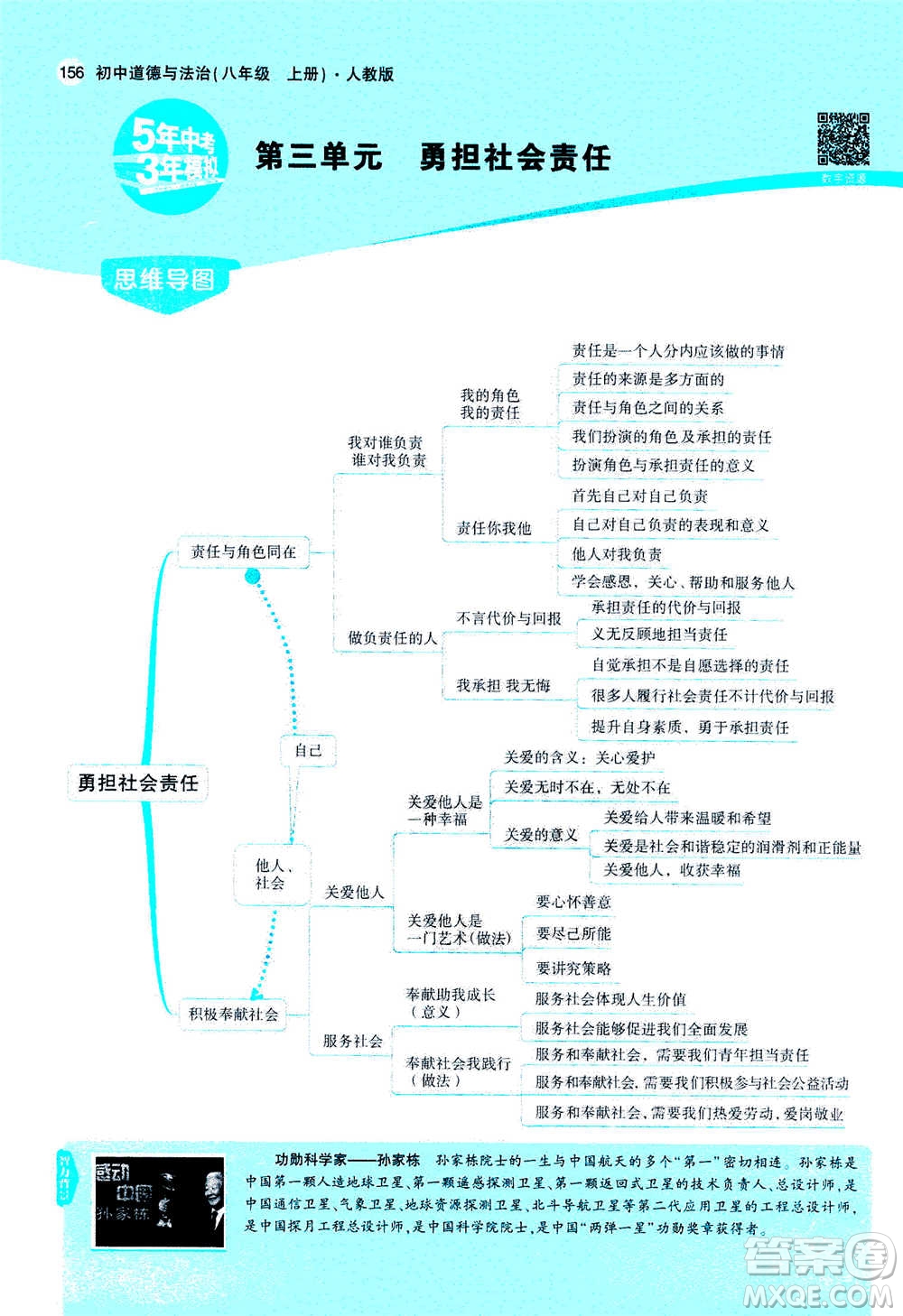 2020秋5年中考3年模擬全練版全解版初中道德與法治八年級上冊人教版參考答案