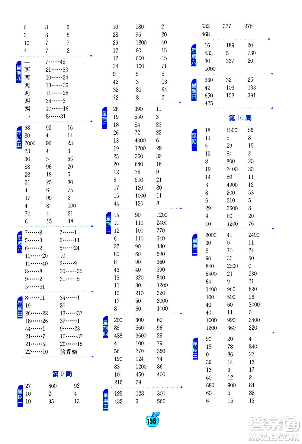 江蘇人民出版社2020年小學(xué)數(shù)學(xué)計(jì)算高手四年級(jí)上冊江蘇專用參考答案