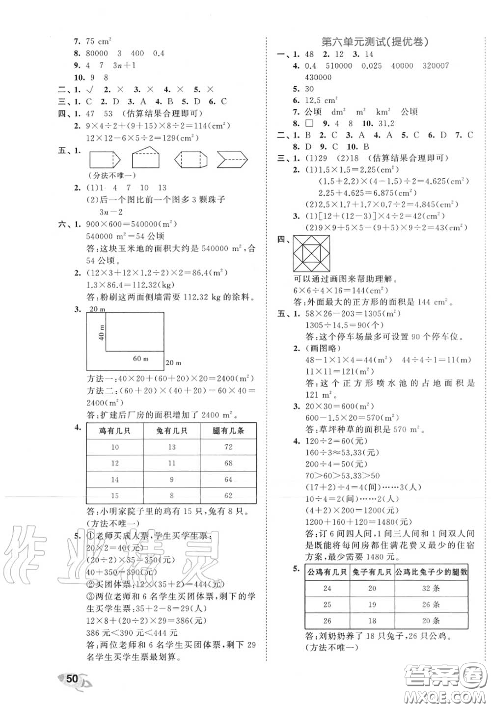 西安出版社曲一線2020秋小兒郎53全優(yōu)卷五年級數(shù)學上冊北師版答案