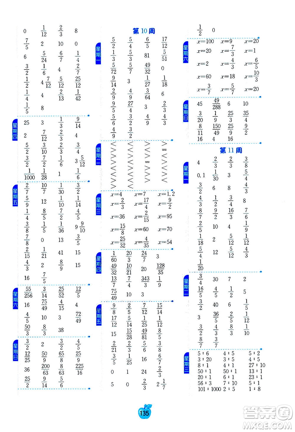 江蘇人民出版社2020年小學(xué)數(shù)學(xué)計(jì)算高手六年級(jí)上冊(cè)江蘇專用參考答案