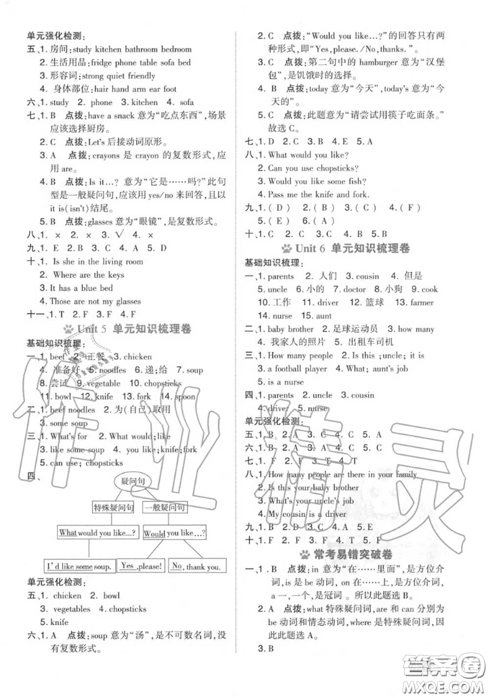 吉林教育出版社2020秋榮德基好卷四年級英語上冊人教版答案