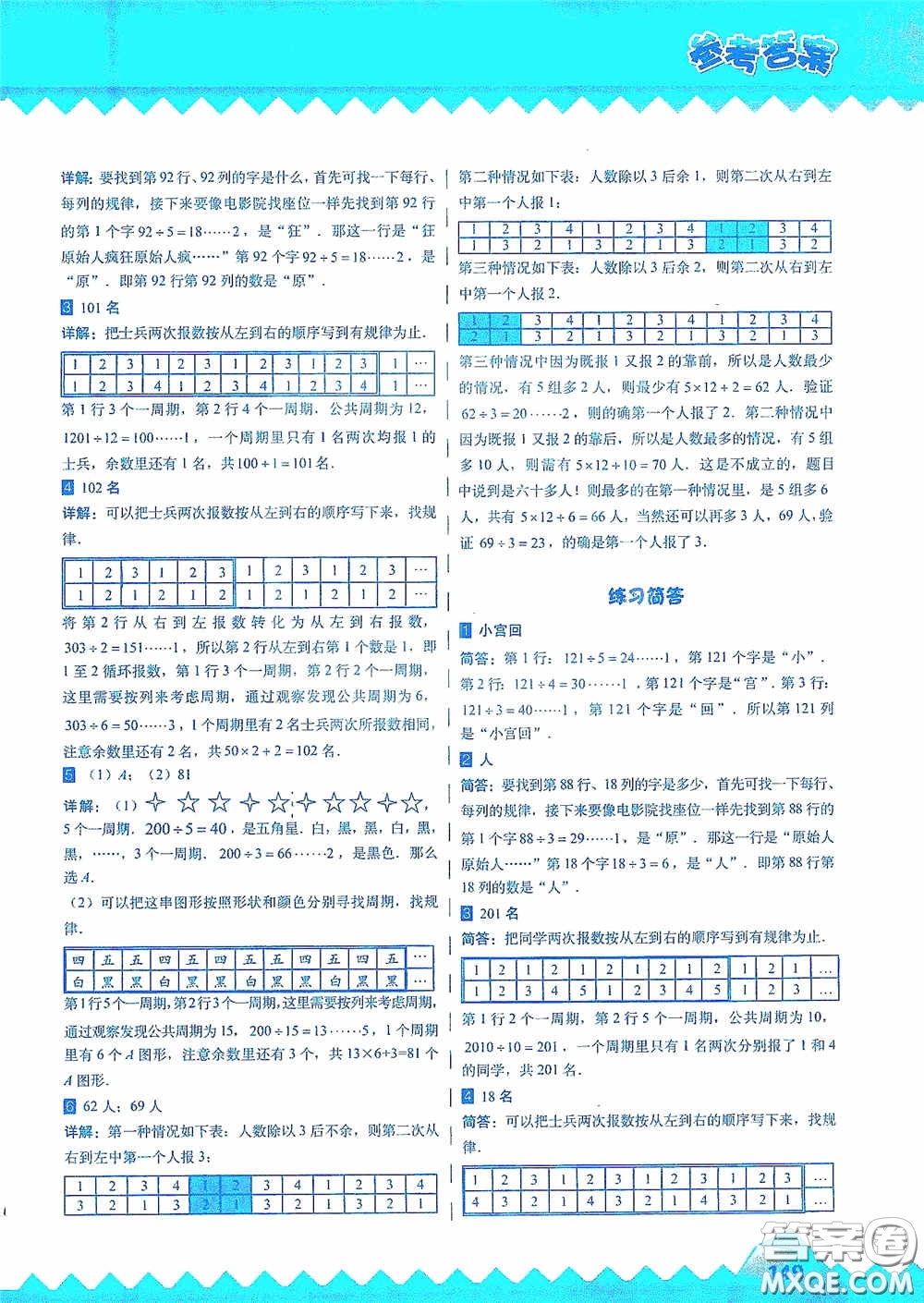 華東師范大學出版社2020高思教育高思學校競賽數(shù)學課本三年級上冊答案