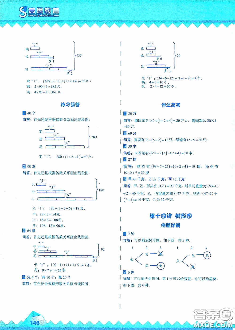 華東師范大學出版社2020高思教育高思學校競賽數(shù)學課本三年級上冊答案