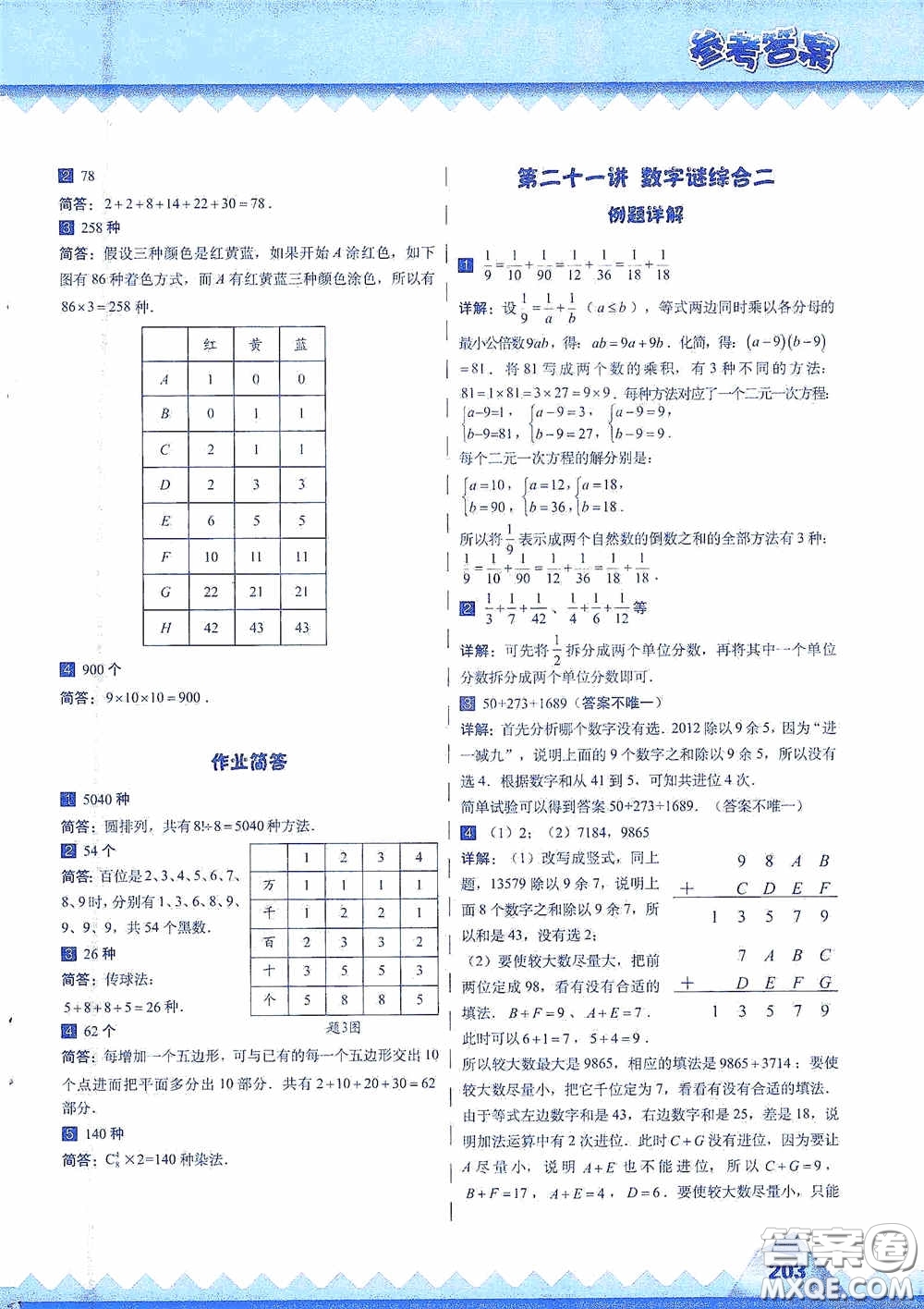 華東師范大學(xué)出版社2020高思教育高思學(xué)校競賽數(shù)學(xué)課本六年級上冊答案