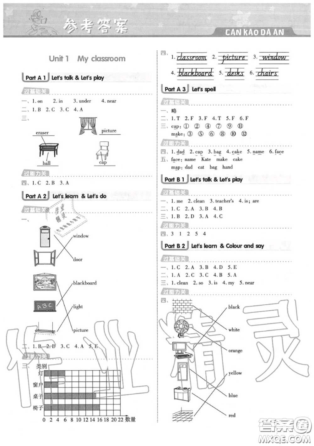 天星教育2020年秋一遍過小學(xué)英語四年級(jí)上冊(cè)人教版答案