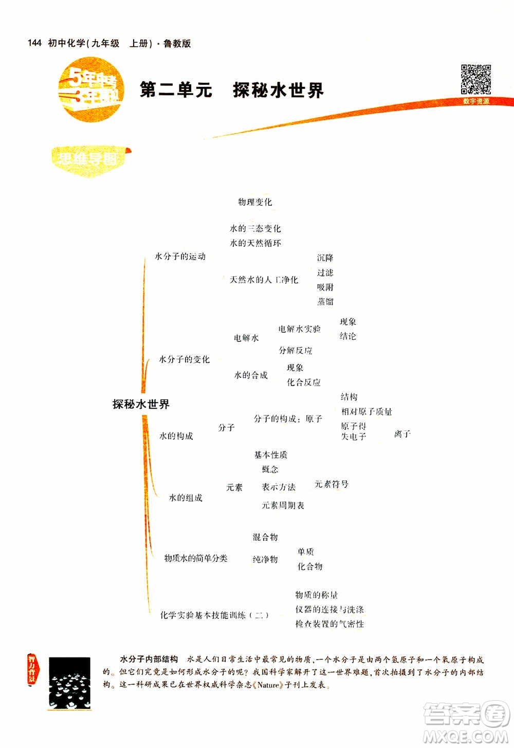 2021版初中同步5年中考3年模擬全解版初中化學(xué)九年級上冊魯教版參考答案