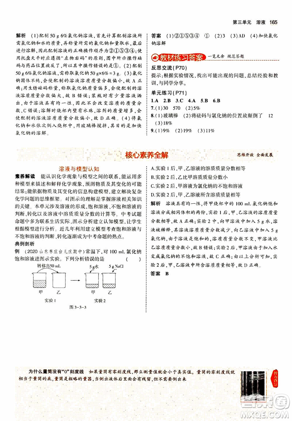 2021版初中同步5年中考3年模擬全解版初中化學(xué)九年級上冊魯教版參考答案