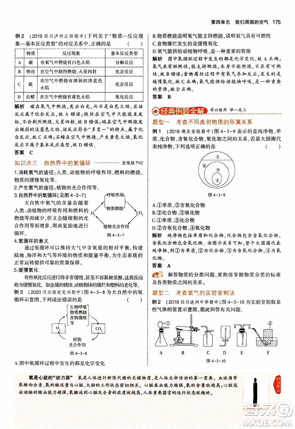 2021版初中同步5年中考3年模擬全解版初中化學(xué)九年級上冊魯教版參考答案