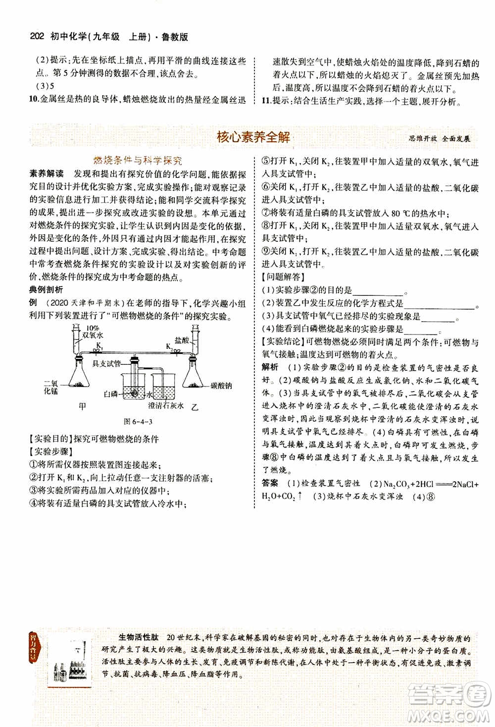 2021版初中同步5年中考3年模擬全解版初中化學(xué)九年級上冊魯教版參考答案