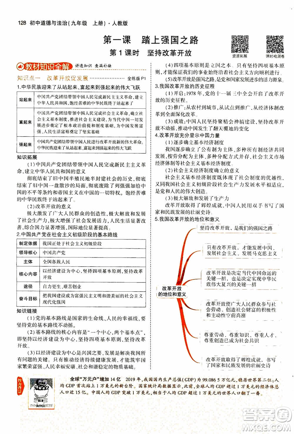 2021版初中同步5年中考3年模擬全解版初中道德與法治九年級(jí)上冊(cè)人教版參考答案