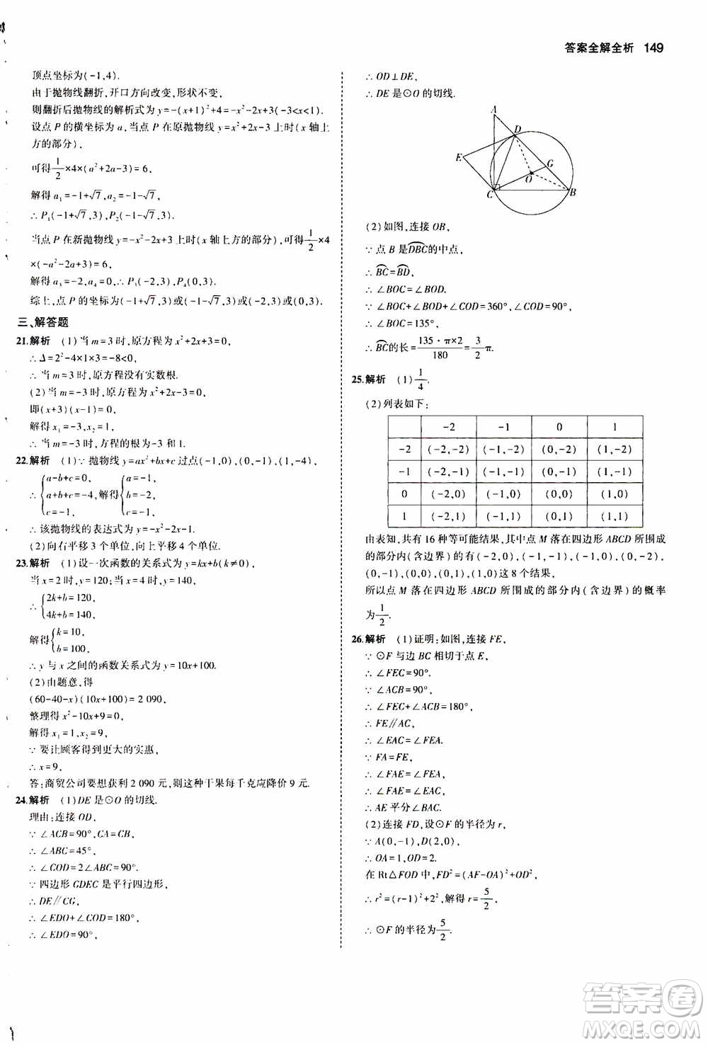 2021版初中同步5年中考3年模擬全練版初中數(shù)學九年級上冊人教版參考答案