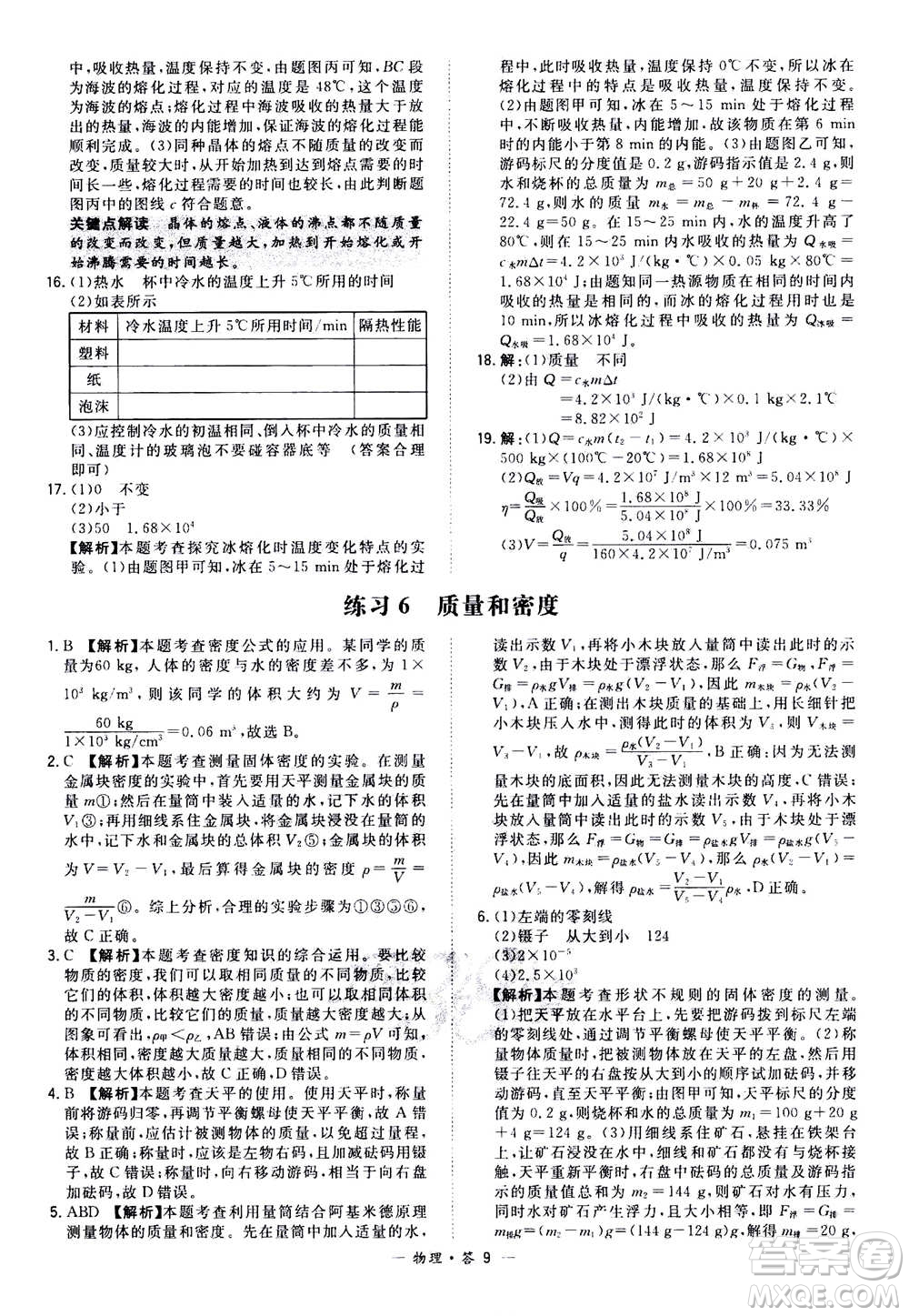 2021中考復(fù)習(xí)使用天利38套全國(guó)各省市中考真題?？蓟A(chǔ)題物理參考答案