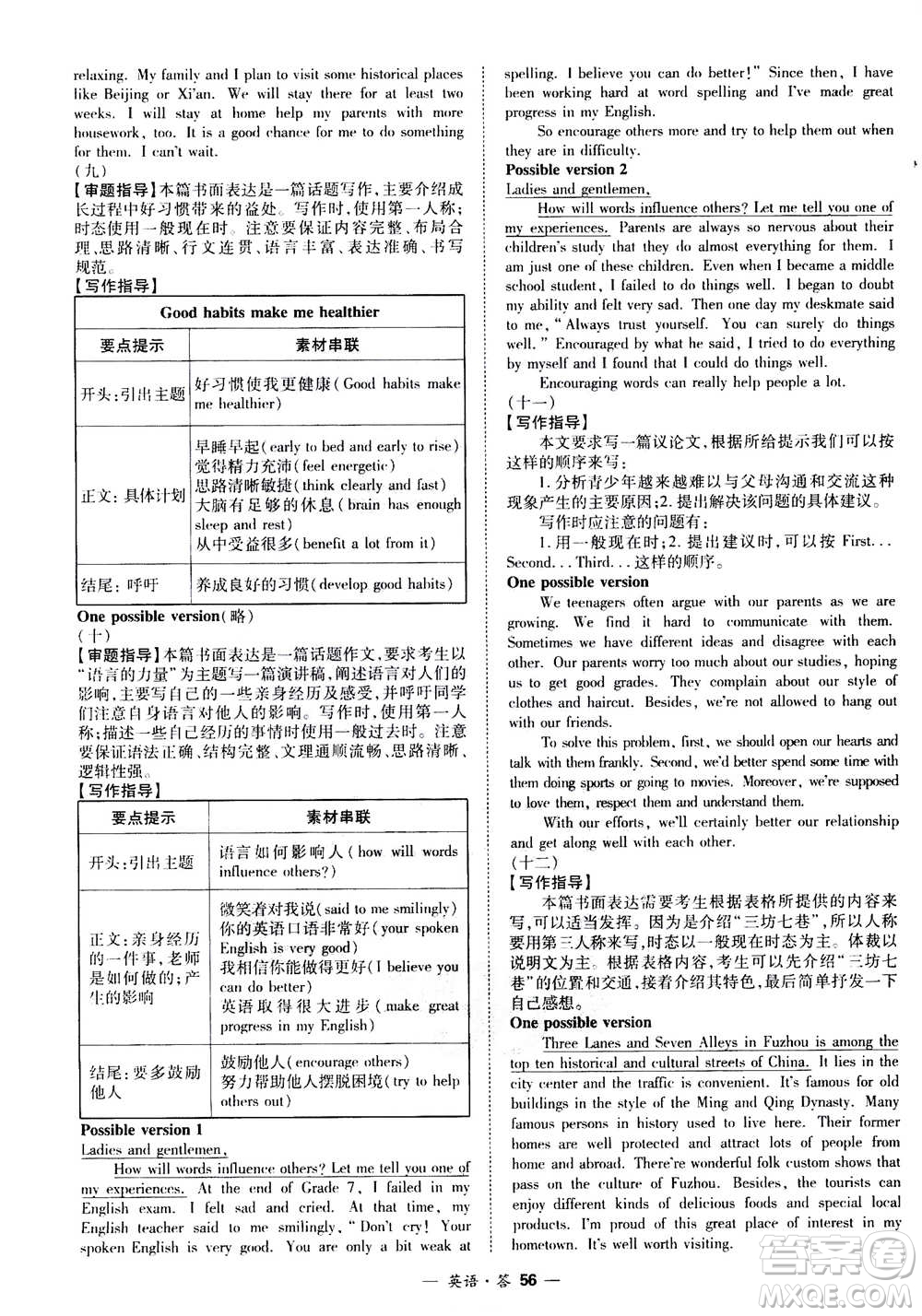 2021中考復(fù)習(xí)使用天利38套全國各省市中考真題?？蓟A(chǔ)題英語參考答案