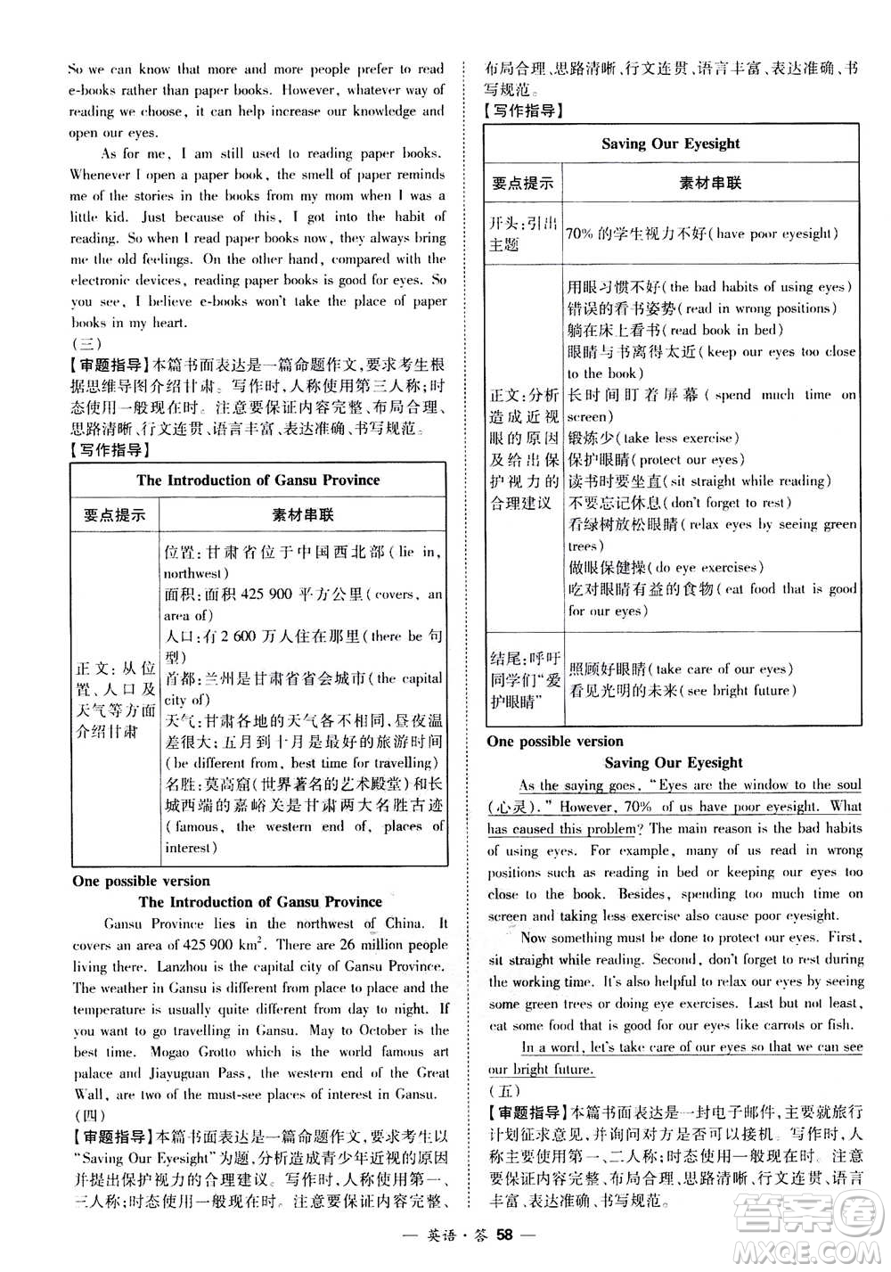 2021中考復(fù)習(xí)使用天利38套全國各省市中考真題常考基礎(chǔ)題英語參考答案