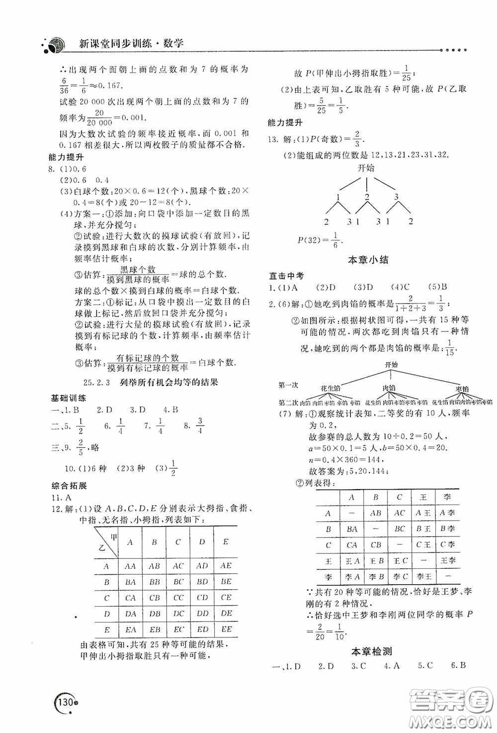 北京教育出版社2020新課堂同步訓(xùn)練九年級數(shù)學(xué)上冊華東師大版答案