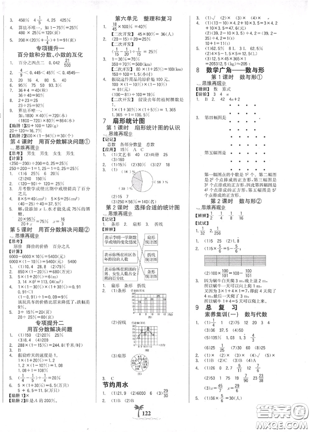 2020年秋世紀(jì)金榜金榜小博士六年級(jí)數(shù)學(xué)上冊人教版答案