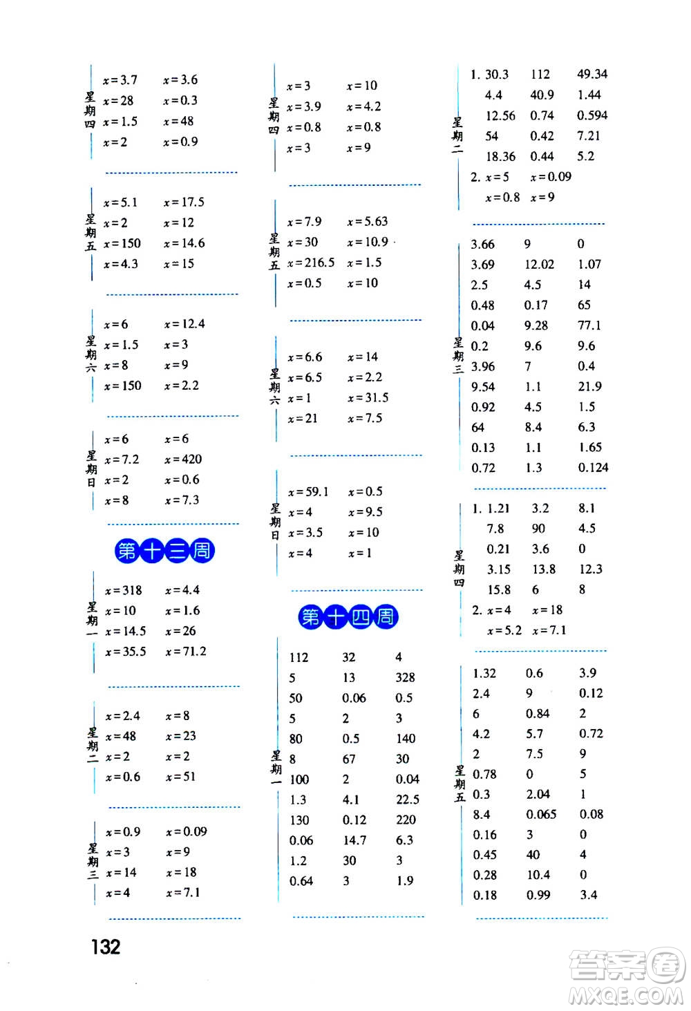 2020年經(jīng)綸學(xué)典口算達(dá)人五年級(jí)數(shù)學(xué)上冊(cè)RJ人教版答案