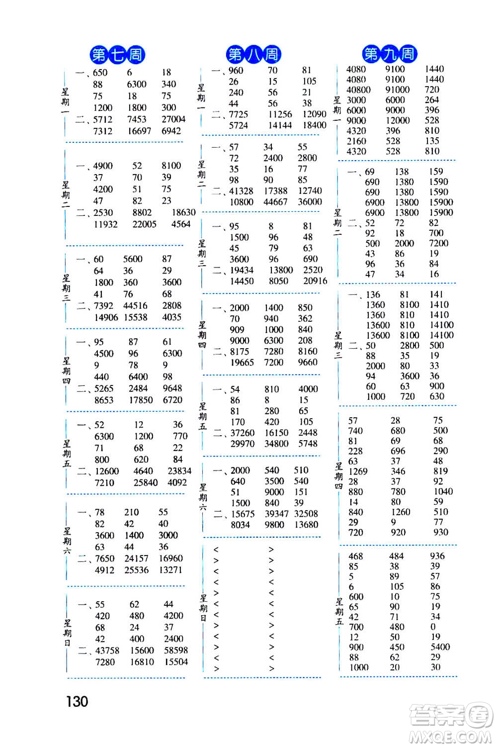 2020年經(jīng)綸學典口算達人四年級數(shù)學上冊RJ人教版答案