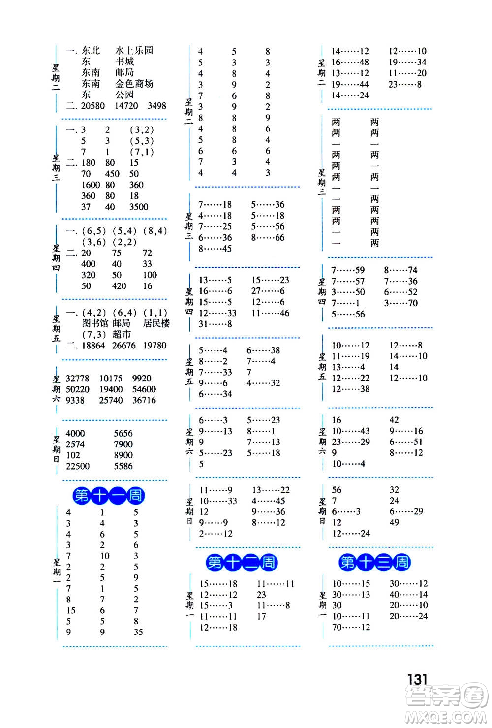 2020年經(jīng)綸學(xué)典口算達(dá)人四年級(jí)數(shù)學(xué)上冊(cè)BS北師版答案