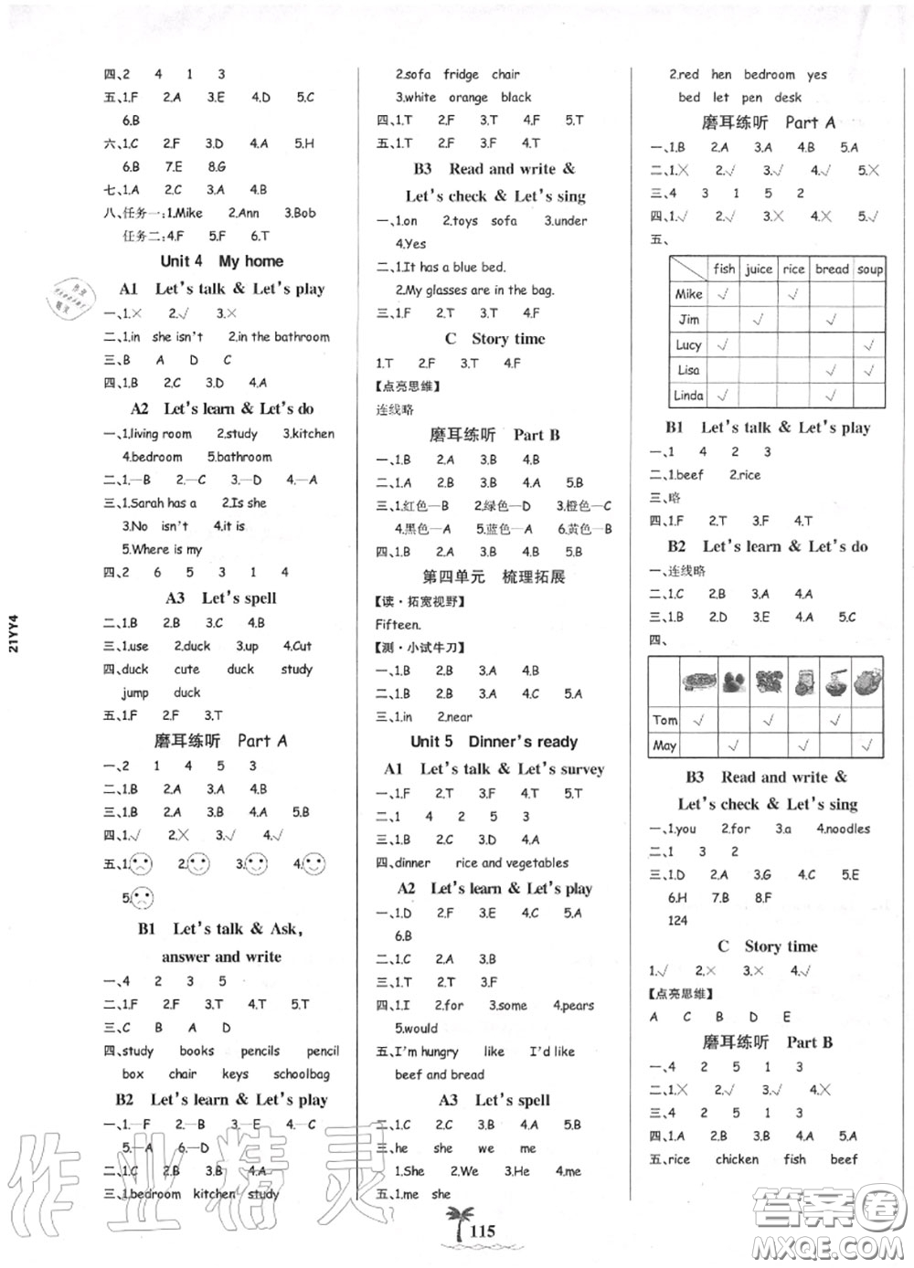 2020年秋世紀(jì)金榜金榜小博士四年級(jí)英語(yǔ)上冊(cè)人教版答案